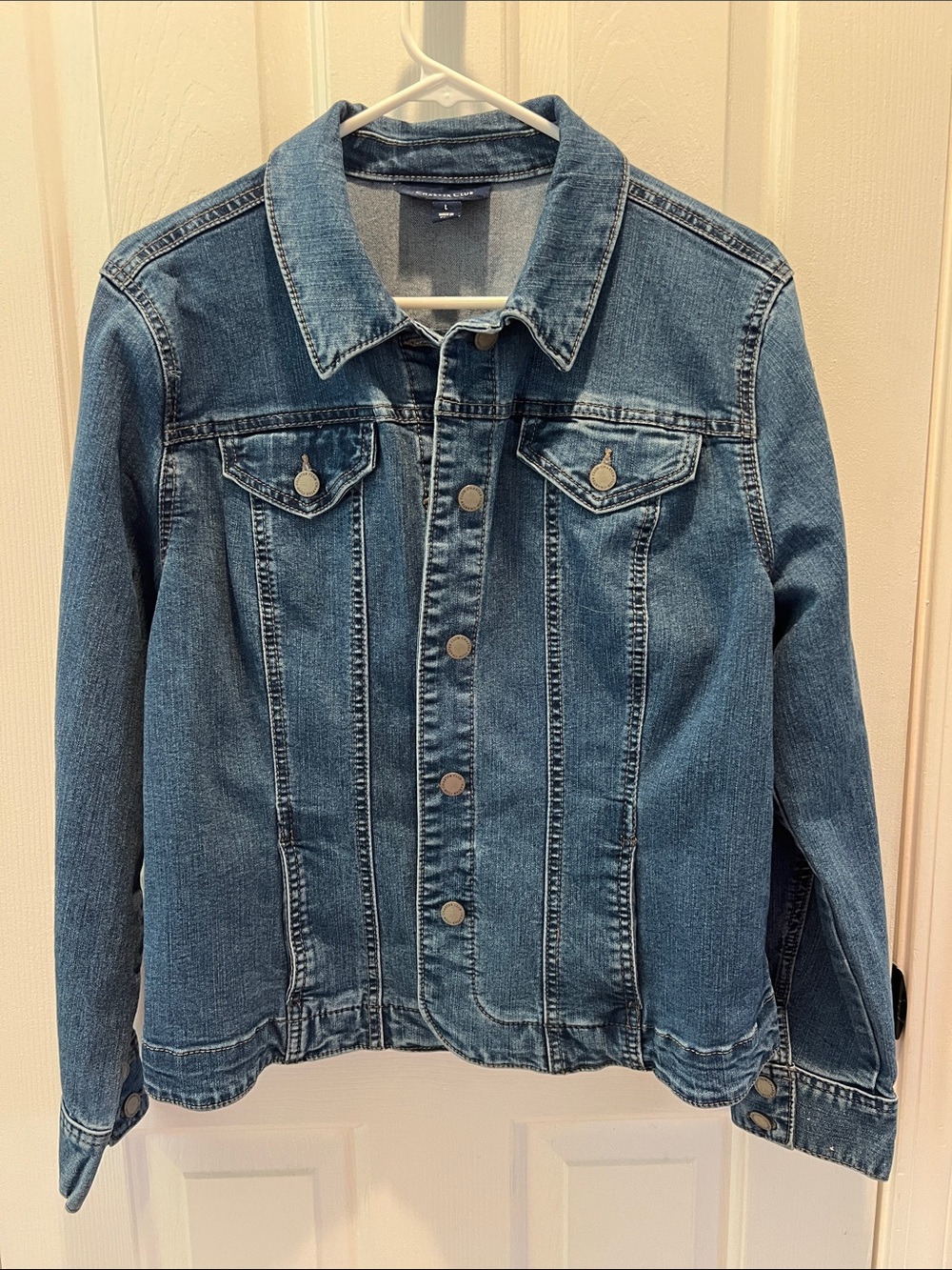 Charter Club Medium Wash Blue Denim Jacket